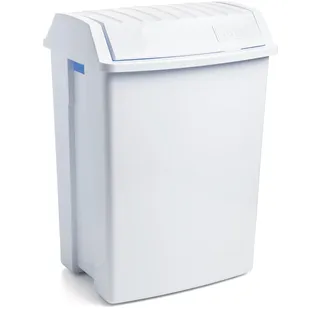 TATAY Abfalleimer mit Schwingdeckel | Recyclingbehälter 49L | Mülltrennsystem für Innen | Für 30–50L Beutel | BPA-freier Kunststoff | 40x33,5x57,5 cm, Weiß, Papier