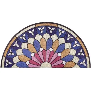 Chrasy Fußmatte im europäischen Stil, halbrunde Form, Schuhe-Schaber, Schmutzfangmatte, PVC-Material, Innen- und Außenbereich, Matten für Haustür, leicht zu reinigen, 40 x 80 cm