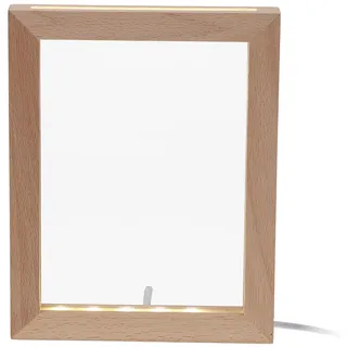 DOITOOL Beleuchteter Bilderrahmen Mit Led Licht Leuchtender Fotorahmen Holz 6.69X5.12X0.59In Kompaktes Nachtlicht Für Schlafzimmer Wohnzimmer Und Büro Dekoration