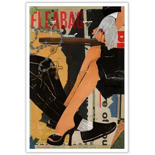 Dcvjiy Trendiges Retro-Fleabag-Poster, lustiges I Love You Is Will Pass, Leinwand, Wandkunst, flippige Barwagen-Dekoration, ästhetische Drucke, Gemälde, weißer Prost, Cocktail-Wanddekoration, 30,5 x