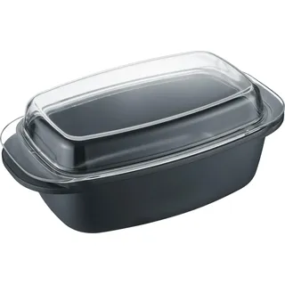 Berndes Universalbräter Specials roast.it mit Glasdeckel, Aluminium, Glas, 32 x 21 cm, 095978 - Schwarz