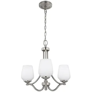 Elstead Lighting Kronleuchter , Nickelfarben , Metall, Glas , 55.3 cm , Grüner Punkt, RoHS , Lampen & Leuchten, Innenbeleuchtung, Hängeleuchten, Kronleuchter