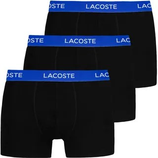 Lacoste 3er Pack Unterhosen Baumwolle Stretch Boxer Schwarz/Blau - Schwarz