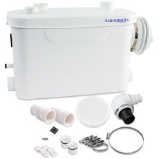 Aquamatix Hebeanlage 400W Sanitär Abwasserpumpe 100L/min 3 Einlässen für Wandhängende WCs 7m Vertikale Förderstrecke mit mit Kohlefilter