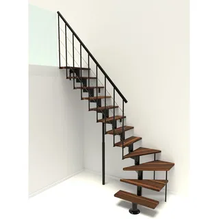 Minka Mittelholmtreppe Comfort Top Turn Walnuss Schwarz Raumhöhe bis 312 cm