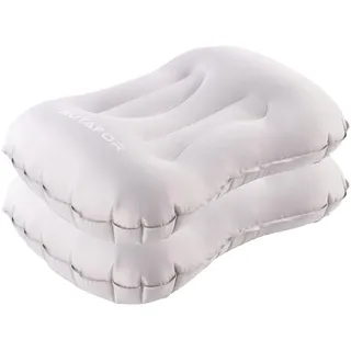 SUTAFOR Aufblasbares Kissen 2 Stück Ultraleicht Campingkissen 73g Reisekissen Inflatable Weiche Strandkissen Luftkissen für Outdoor, Wandern 41x28 cm, Grau