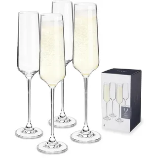 Viski Champagnergläser aus Kristall, europäische Handwerkskunst, Sektgläser-Set mit 113-170 ml, Stiel, Sektgläser, für Hochzeit oder Jahrestag und besondere Anlässe, Geschenkideen
