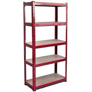 Home Discount 5 Etagen Schicht Regal Regalen Rack Küche Garage Racking 875 kg Kapazität, groß, Rot