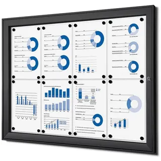 Showdown Displays Showdown® Schaukasten schwarz 8x DIN A4 96,1 x 69,6 cm, 1 St.