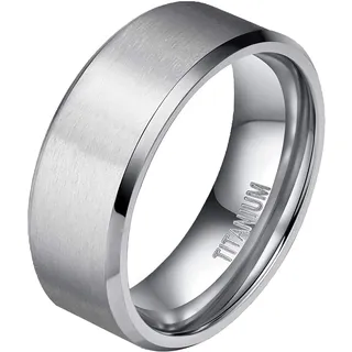 Zakk Damen Herren Ringe Titan Silber Matt Gebürstet Verlobungsring Partnerring Eheringe Trauringe 4mm 6mm 8mm 10 mm Breit