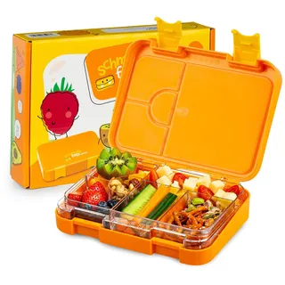 schmatzfatz Junior Brotdose für Kinder | BPA-freie Lunchbox für Kinder | Bento Box Kinder | Brotbox | Brotdose | Brotdose | Perfekt für Schule & unterwegs | Waldorange