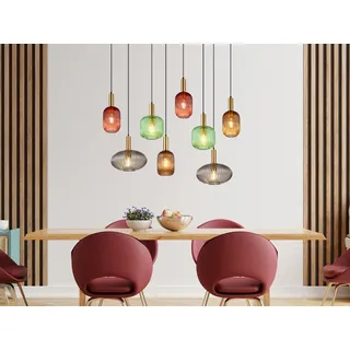 Mehrflammige LED Glas Küchenlampe hängend für über Esstisch, bunte Hängelampe