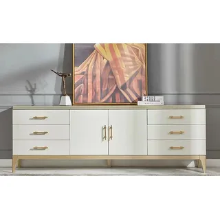 Sideboard Kommode Designer Luxus Schränke Holz Weiß Kommoden Modern Schrank Neu - Weiß