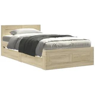 vidaXL Bettgestell mit Kopfteil Sonoma-Eiche 90x200 cm Holzwerkstoff