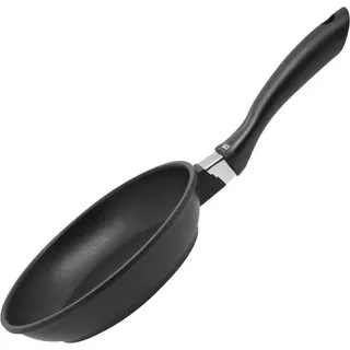 ELO Bratpfanne Ø 20 cm ALUCAST, Pfanne aus energiesparendem Aluminiumguss mit Antihaftbeschichtung, Pfanne für Glaskeramik-, Gas-, Elektro-, Induktionsherde - spülmaschinengeeignet, Farbe: Schwarz - Schwarz