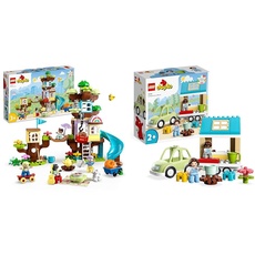 LEGO 10993 DUPLO 3-in-1 Baumhaus Spielzeug für Kleinkinder ab 3 Jahren & 10986 DUPLO Zuhause auf Rädern, Spielzeugauto mit großen Steinen