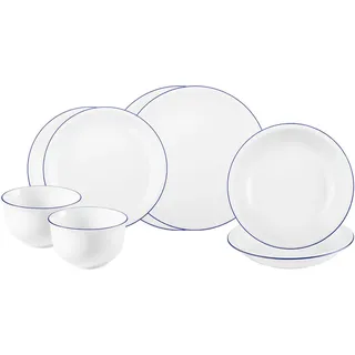 SELTMANN WEIDEN Einsteiger-Set Compact Blaurand Kombiservice 8-tlg. weiß/blau
