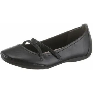 TAMARIS Ballerina TAMARIS "Caterina", Damen, Gr. 39 (5,5/6), schwarz, Lederimitat, Schuhe Ballerina, Flats, Festtagsmode, Slipper mit Gummizugriemchen, Topseller