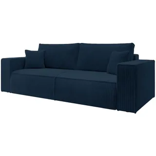 Selsey Schlafcouch Kordsamt 3-Sitzer Dunkelblau