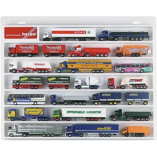 HERPA 029216 - LKW Schaukasten 1:87, Hängevitrine für Hängerzüge,Showcase,Display,Miniaturen, Modellbau,Kunststoff- Weiß (56.7cm x 44,5 cm x 3,7cm)