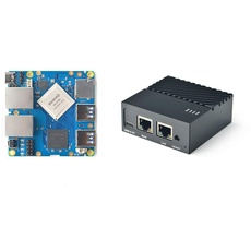 FriendlyElc Nanopi R4S Mini tragbarer Reiserouter OpenWRT mit Dual-Gbit/s-Ethernet-Ports 4 GB LPDDR4 Basierend auf RK3399 Soc für IOT NAS Smart Home Gateway Unterstützung Linux (mit CNC-Metallgehäuse)