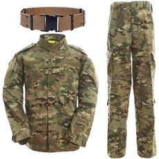 QMFIVE Taktisch Jacke Taktisch Uniform Softairjacke Taktische Männer BDU Kampf Jacke Shirt & Hosen Anzug Camo für CS Game Paintball Airsoft
