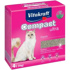 Vitakraft Compact ultra, Katzenstreu, klumpendes Streu, saubere und einfache Entfernung (1x 4kg)