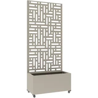 casa.pro Blumenkasten mit Trennwand Bernalda , Beige , Metall , Rechteckig , 82x190x38 cm , Dekoration, Blumen & Blumentöpfe, Übertöpfe