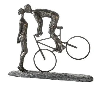 Casablanca by Gilde Skulptur Kiss me, Poly ronzefarben dunkelgraue Basis Höhe 30cm, Breit