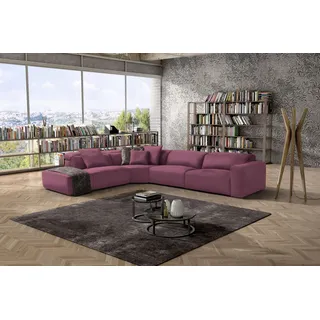 Egoitaliano Ecksofa »Beverly, extravangantes Designsofa mit erstklassigem Sitzkomfort« wahlweise mit elektrischer Relaxfunktion, Kopfteilverstellung, lila