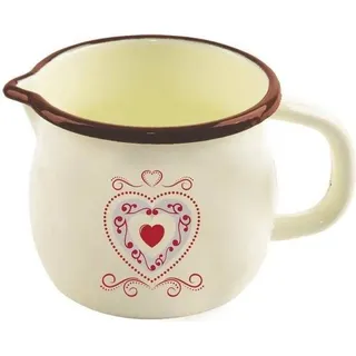 Orion Emaille-Becher emaillierter Trinkbecher mit Henkel 12 cm HERZ