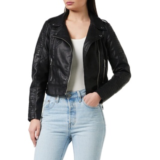 VERO MODA Damen Kunstleder-Jacke VMKerriultra Biker-Style 10228728 Black XXL