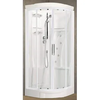 Novellini Neu Holiday R90 Hydro Dach 90x90 CM Mechanisch Durchsichtig Weiß