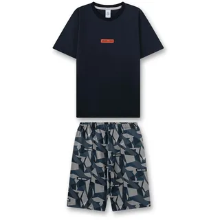 Sanetta Schlafanzug "Pyjama Pyjama Teens kurz Camouflage", dunkelblau
