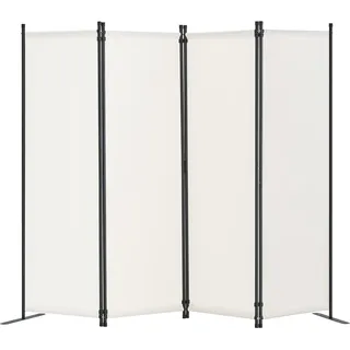 Vevor Raumteiler Trennwand 4-teiliger Paravent Stellwand, Faltbarer Sichtschutz für Büro Schlafzimmer Esszimmer Arbeitszimmer Balkon, Raumtrenner freistehend (228 x 45 x 172,5 cm), weiß