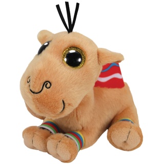 Ty - Plüsch - Beanie Boos - Kamel - Jamal - Braun mit rotem Buckel - Große goldene Augen und Glitzer - Die weiche Puppe mit großen funkelnden Augen - 28 cm - 36452