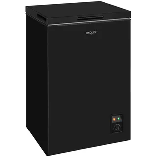 exquisit Gefriertruhe "GT100-050E schwarz" 83,5 cm hoch 54,5 cm breit 4*-Gefriertruhe mit ergonomischer Griffmulde – bequem zu öffnen, schwarz