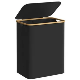 Boxxx Wäschekorb , Schwarz , Metall, Kunststoff, Textil, Naturmaterialien , Lederlook , 150 l , rechteckig , 60x70.5x38.5 cm , Tragegriffe, Deckel, zusammenfaltbar , Haushalt & Reinigung, Wäschepflege, Wäschekörbe & Wäschetonnen