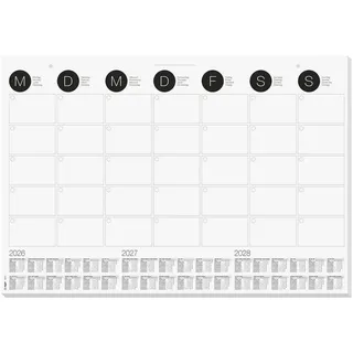 Sigel Schreibtischunterlage MONATSPLANER 2026/2027/2028 schwarz/weiß Papier 59,5 x 41,0 cm, 12 Blatt