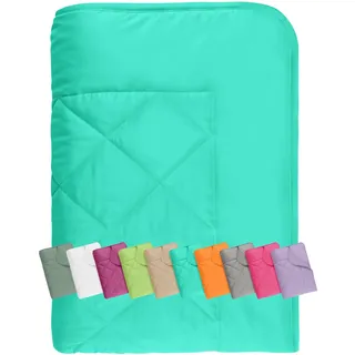 npluseins Sommerdecke 135x200 cm - dünne und leichte Bettdecke für den Sommer – Kühl schlafen – ideal für Camping Outdoor Garten und Gäste - 1180.1542, ca. 135 x 200 cm, türkis