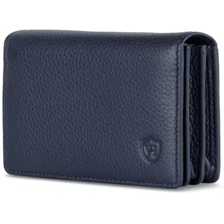 VON HEESEN® Visitenkartenetui Leder mit RFID-Schutz - Platz für 50 Visitenkarten - 6 Fächer - Visitenkarten Etuis - Geschenk für Damen & Herren (Dunkelblau)
