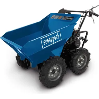 Scheppach Benzin Dumper DP3000 | 300kg Traglast | 5,6 PS | 3-Vorwärts-/1-Rückwärtsgang | Allradantrieb | Muldenkipper Mini Motor-Schubkarre Mini-Raupe