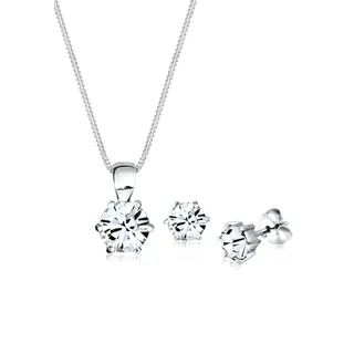 Elli Schmuckset Damen Basic mit Kristallen in 925 Sterling Silber,