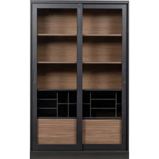 Woood Vitrine James 125 x 47 x 200 cm Schwarz