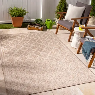 Surya Teppich wetterfest, - In Outdoor Boho Jute-Optik, Balkon, Terrasse, Garten, Beige