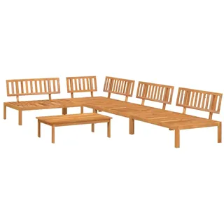 vidaXL 5-tlg. Garten-Sofagarnitur aus Paletten Massivholz Akazie - Braun
