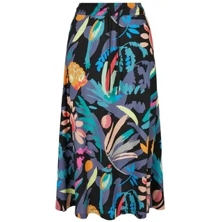 Urban Classics Viscose Hoch Taillierter Midi-rock - Black fruity - 4XL