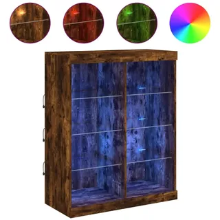 vidaXL Sideboard mit LED-Leuchten Räuchereiche 81x37x100 cm