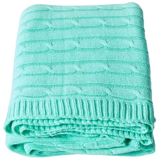 Homescapes Strickdecke 130/170 cm, Baumwolle mit Zopfmuster , Textil , Uni , Rechteckig , 130x170 cm , Oeko-Tex® , Heimtextilien, Wohntextilien, Decken