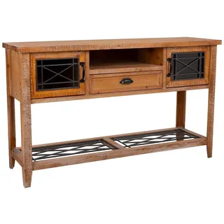 Wanderlust Flurtisch aus Holz, Braun, 145x36x80 , 145x80x36 cm , Wohnzimmer, Wohnzimmertische, Konsolentische